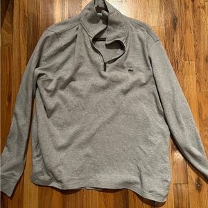 Lacoste Size 7 Grey 1/4 Zip with Pockets